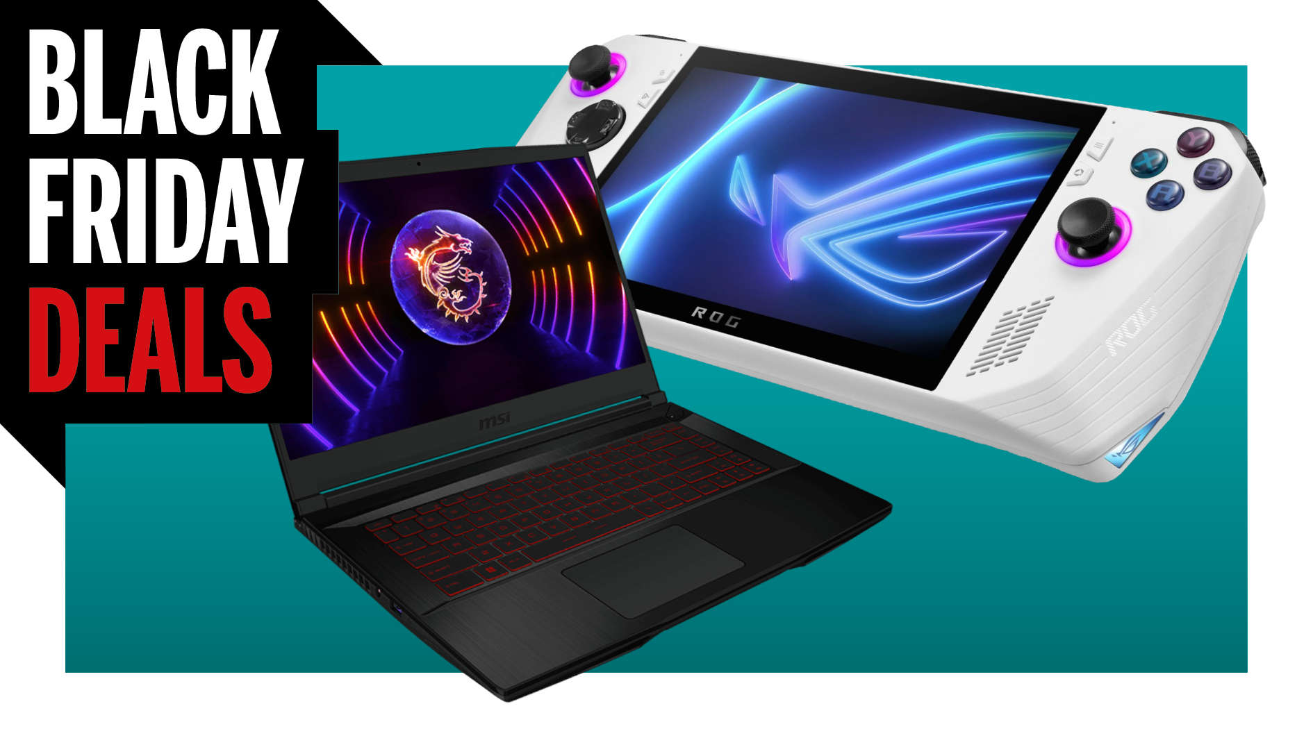 MSI Thin GF63 laptop and Asus ROG Ally handheld PC