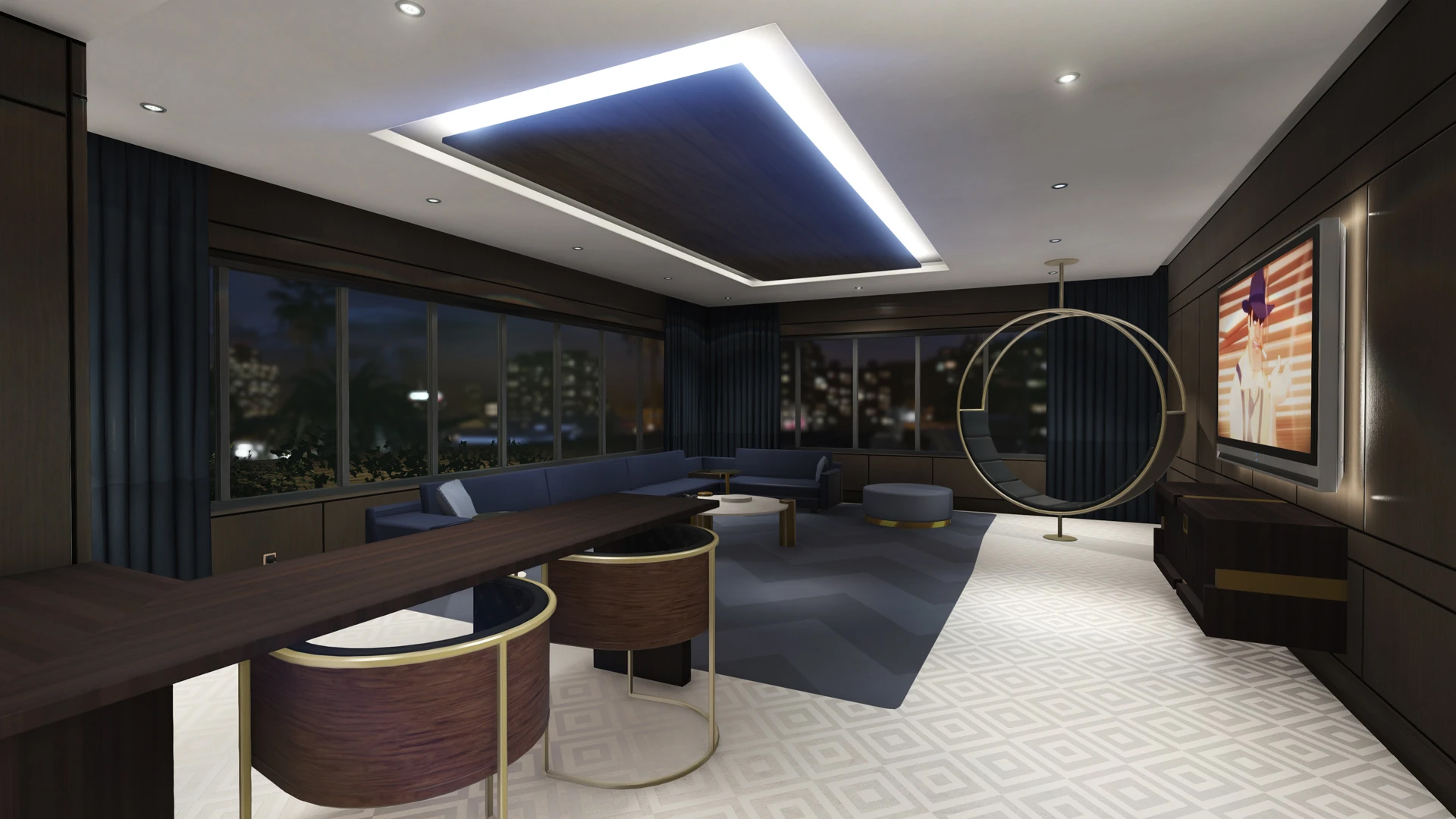 Interior of a customizable GTA Online apartment