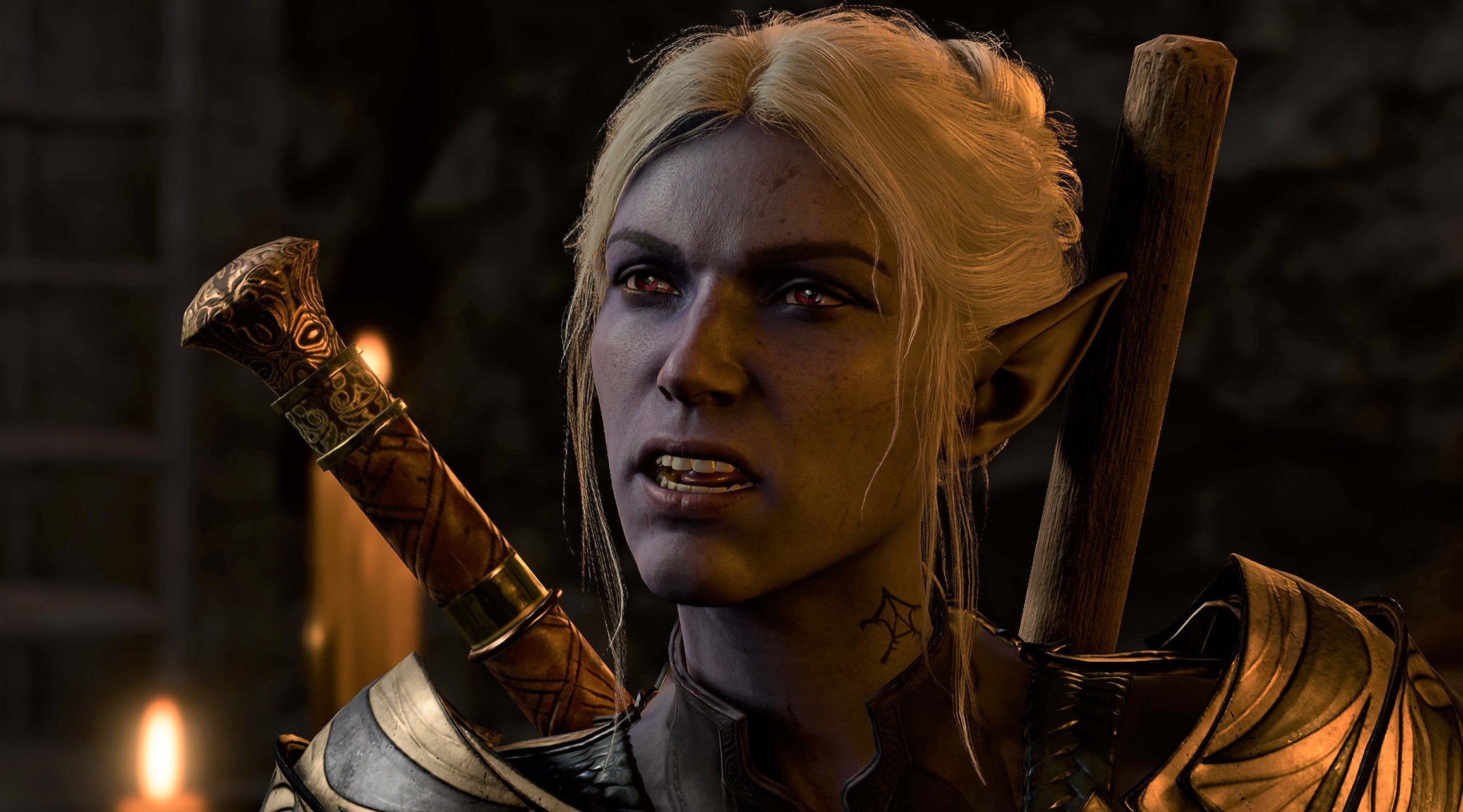 Minthara from Baldur's Gate 3 looking upset