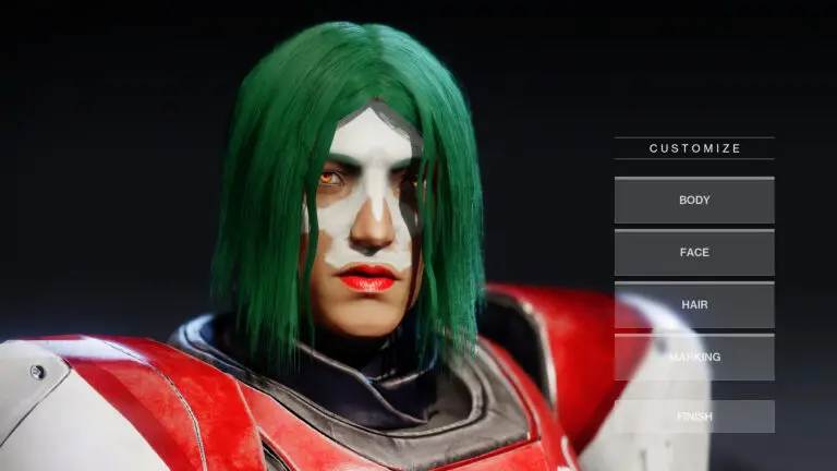 Destiny 2 Character Customization Screen