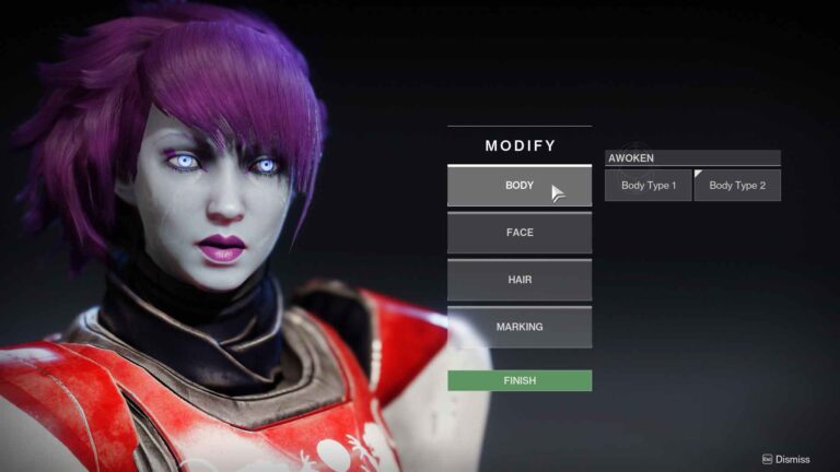 Guardian undergoing character customization in Destiny 2