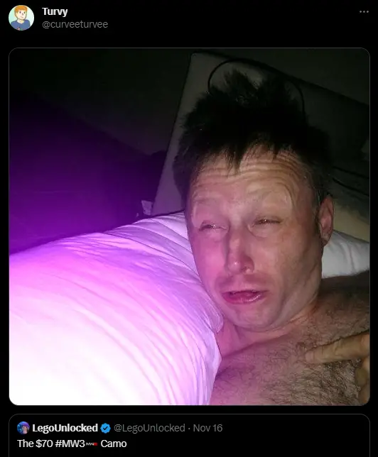 Limmy squinting meme reaction to Modern Warfare 3's $70 gun skin